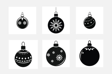 Christmas bauble ornaments silhouette vector