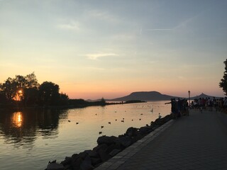 sunset at lake Balaton