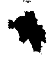 Bago blank outline map