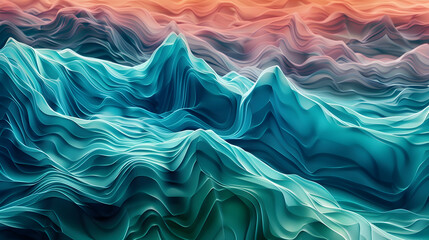 Obraz premium white background with blue and green wavy waves,