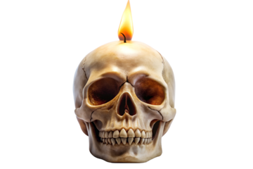 Skull candle flame for Halloween transparent