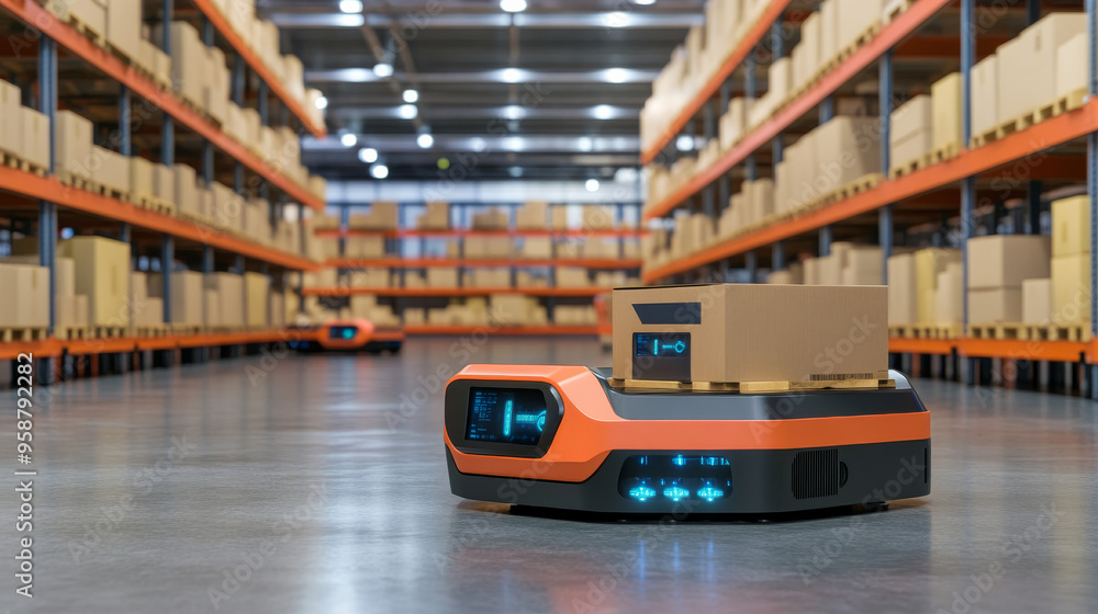 Poster ai is changing how factories and warehouses operate. robots controlled by ai are used to move boxes 