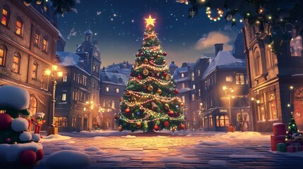 Experience the Magic of a Christmas Forest with Glowing Lights