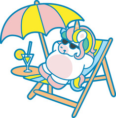 Illustration of cute unicorn activities icon.
Funny rainbow unicorn daily routine stickers.