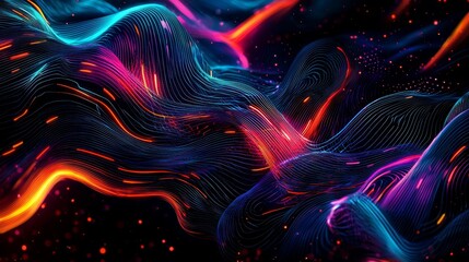 Digital design, intricate line patterns, flat design illustration