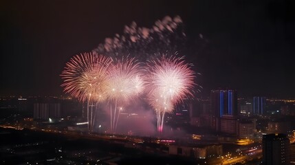 fireworks background at night party, new year's eve party