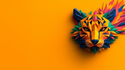 Obraz premium Circle icon, stylized animal face, flat design illustration