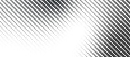 Abstract background with halftone stroke effect. Backdrop with dirty and grungy monochrome texture. Wallpaper with black white gradient lines. Striped retro vector illustration with outlines