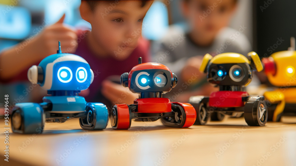 Poster kids can learn about science, technology, engineering, and math (stem) by building and controlling t