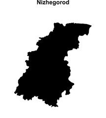 Nizhegorod blank outline map