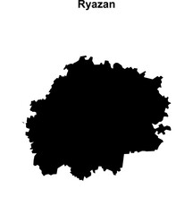 Ryazan blank outline map