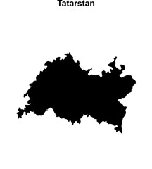 Tatarstan blank outline map