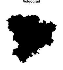 Fototapeta premium Volgograd blank outline map