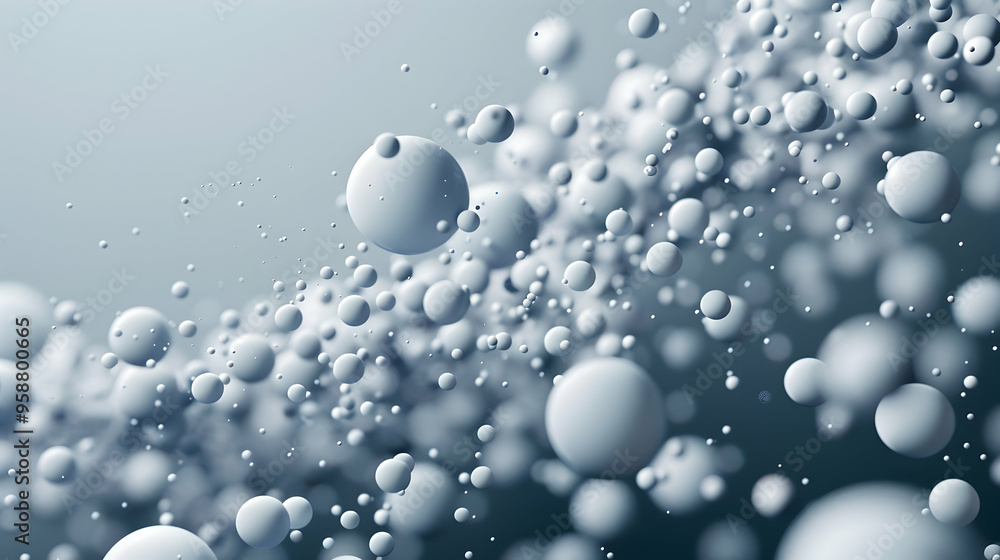 Poster simple round splashes everywhere on a simple background, generative ai technology
