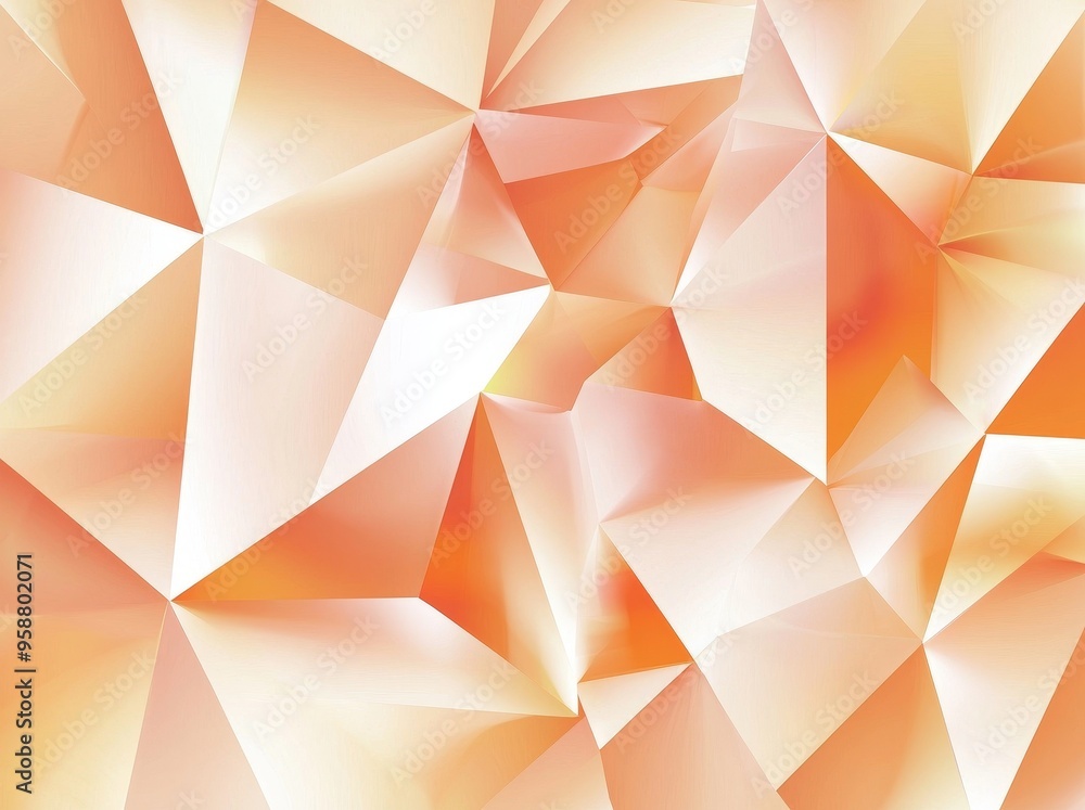 Poster abstract background with triangular geometric polygons in orange