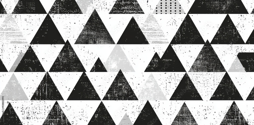 Poster modern illustration with halftone triangle pattern. abstract geometric gradient background.