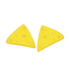 Nachos chip vector. Tortilla chips or nachos tortillas flat vector color icon.
