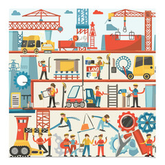 Naklejka premium 2d vector illustration safety , Civil protection and safety when working and taking safetyork