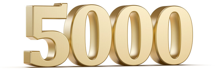 Gold 3D Follows 5000 Number