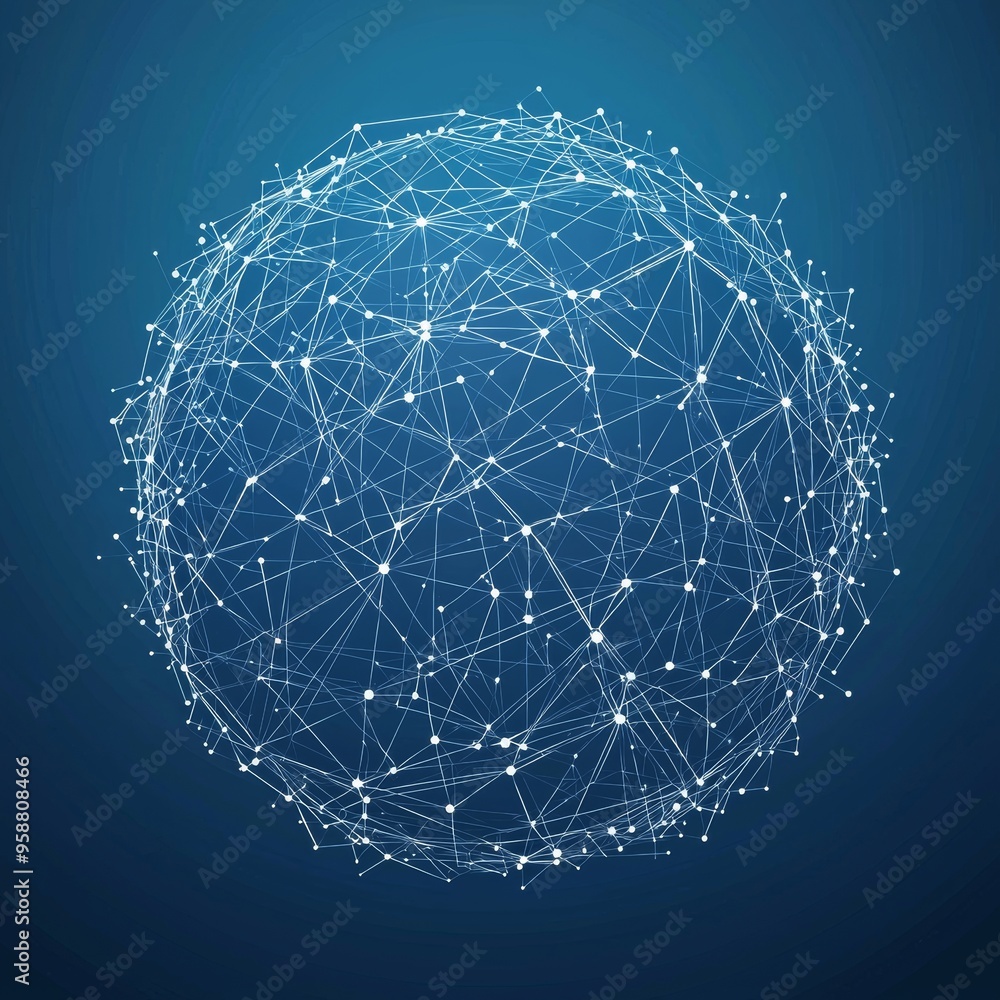 Poster modern abstract sphere. futuristic technology wireframe mesh polygonal element. connection structure