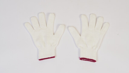Glove knitting isolated on white background..