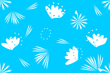 Hand drawn flowers, seamless patterns with floral design for decorative, wall, wallpaper, wrapping paper, fabric, silk, scarf, book, wall, backdrop and etc., abstract background.