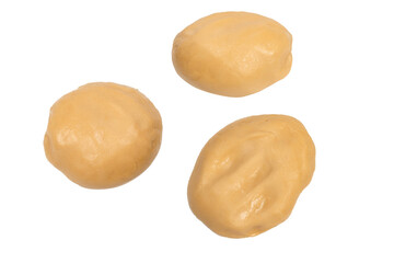 Raw dough isolated on a white background.