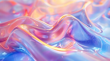 A flowing abstract background featuring smooth, iridescent swirls in pastel hues of pink, purple, and blue. Ideal for use in creative projects, digital designs, or as a modern art display.