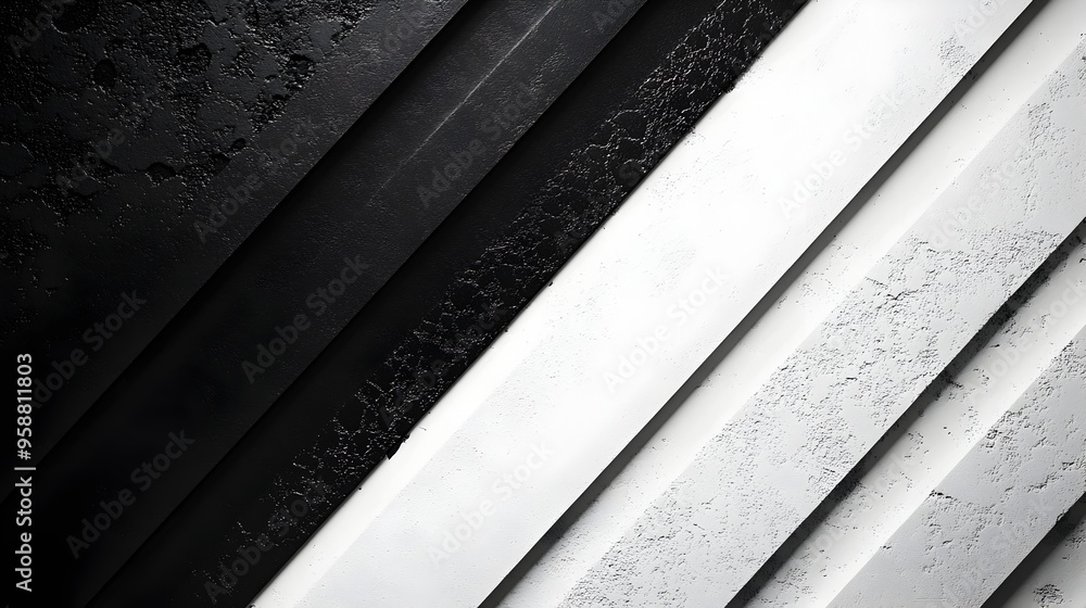 Aufkleber bold black diagonal stripe with intricate geometric patterns on white background