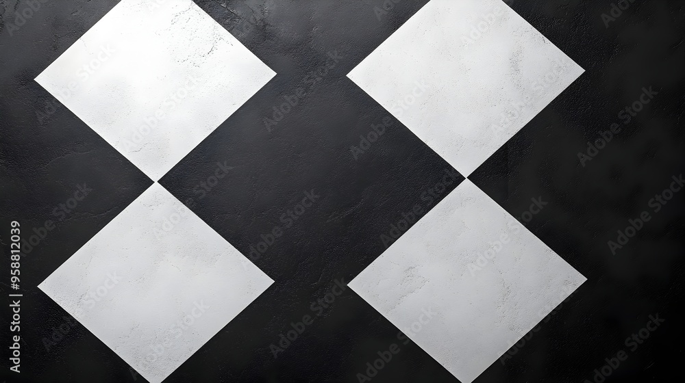 Aufkleber bold monochrome diagonal stripe and checkerboard pattern on white background