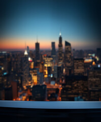 Fototapeta premium A podium displays discounted products, new products, and a city background.