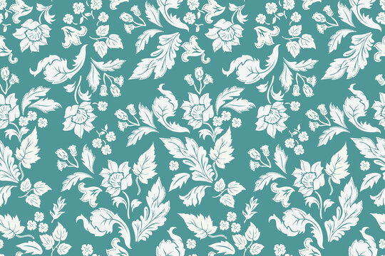 BICOLOUR FLORAL PRINTS SEAMLESS PRINT DIGITAL PATTERN IN VECTOR