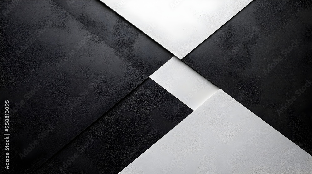 Poster minimalist geometric cube pattern with bold diagonal stripe on white background