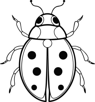 recommend clip art: ladybug line art silhouette vector illustration
