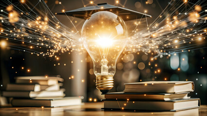 AI Powered Educational Transformation: Abstract Digital Art Illustrating Cost-Effective Innovative Learning Solutions with Dynamic Patterns and Light Effects in Technology Scene