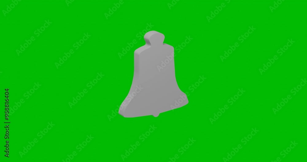 Aufkleber animation of rotation of a white vintage bell symbol with shadow. simple and complex rotation. seaml