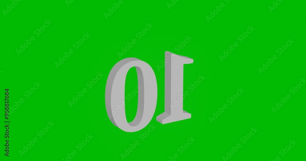 Poster animation of rotation of a white number ten symbol with shadow. simple and complex rotation. seamles