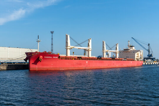 The bulk carrier, Federal Pride, dock at the Port of Rostock in Mecklenburg-Vorpommern, Germany