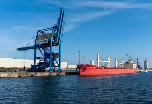 The bulk carrier, Federal Pride, dock at the Port of Rostock in Mecklenburg-Vorpommern, Germany
