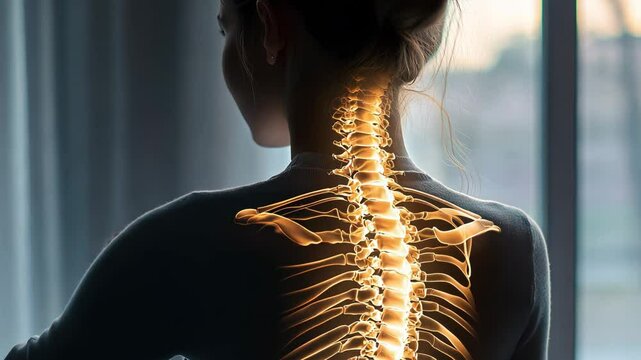 back pain neck pain in women, animation of the spine in women