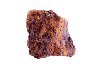 Sderite mineral stone on a white background close up