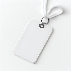 Fototapeta premium ID Card Mockup with Blank Photo and Name Badge on White Background