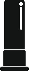 This simple vector icon represents a rifle cartridge, suitable for designs related to hunting, military, and weaponry