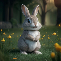 Fototapeta premium Funny rabbit cartoon 