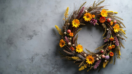 christmas wreath on the wall