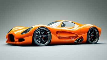 Naklejka premium Futuristic Orange Sports Car