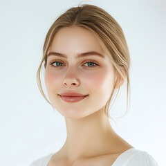 Fototapeta premium A beautiful woman close-up, facial skin care display