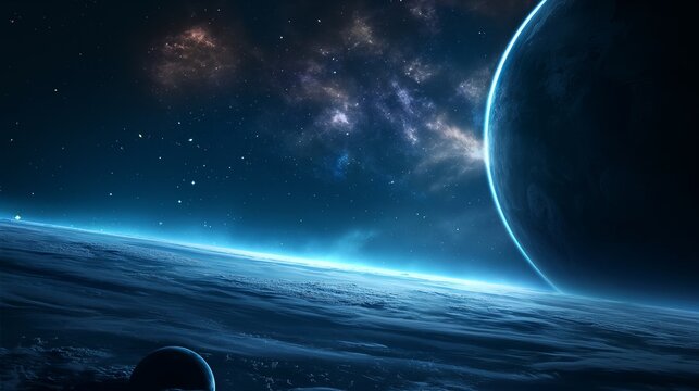 futuristic theme abstract background, ambient sci-fi fantasy space journey landscape,  star celestial