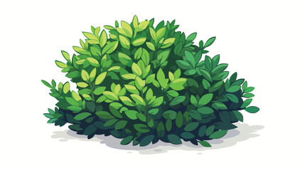 Isometric Green Bush Icon with Trimmed Garden Bush