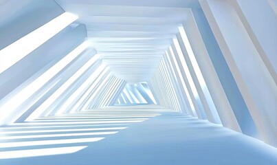 Obraz premium Abstract white hallway with light beams.